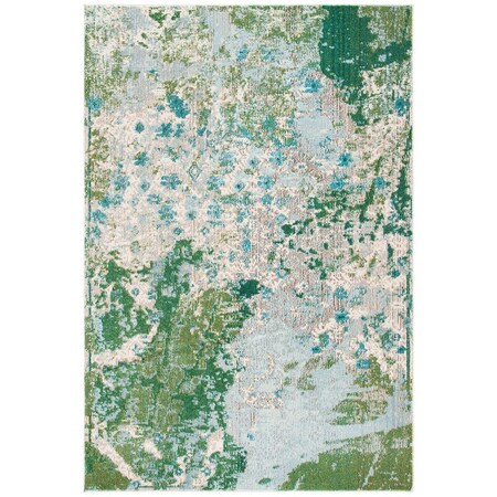 Flowers First 5 x 5 ft. Madison 400 Contemporary Round Rug; Green & Blue FL1887965